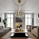 Люстра подвесная из металла с хрустальными прозрачными подвесками Quasar 81 варинант исполнения - 6 | Loft Concept в Саратове