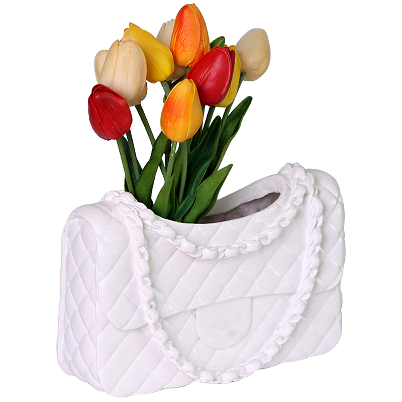 Кашпо в виде сумки Bag Vase White Белый в Саратове | Loft Concept 