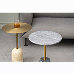 Кофейный столик круглый из мрамора серый Reliable Foundation варинант исполнения - 1 | Loft Concept в Саратове