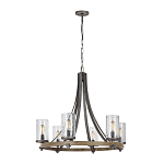 Люстра с цилиндрическим плафонами из толстого волнистого стекла в индустриальном стиле Feiss варинант исполнения - 8 | Loft Concept в Саратове