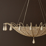 Люстра из деревянных бусин с подвесками в виде капель Wooden Beads варинант исполнения - 2 | Loft Concept в Саратове