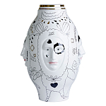 Ваза с декоративными лицами и графическими элементами в виде сердец и символов Faces of Imagination варинант исполнения - 1 | Loft Concept в Саратове