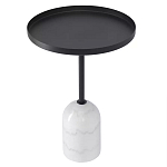 Кофейный столик с круглой чёрной столешницей и мраморным основанием Exquisite Practicality варинант исполнения - 1 | Loft Concept в Саратове