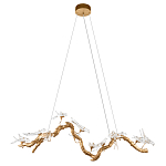 Люстра подвесная линейная с прозрачными стеклянными птичками на ветвях Serip Voa варинант исполнения - 2 | Loft Concept в Саратове