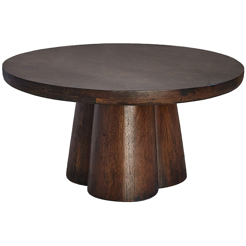 Круглый кофейный стол из массива акации Veras Coffee Table Коричневый Круглый кофейный стол из массива акации Veras Coffee Table Коричневый в Саратове | Loft Concept