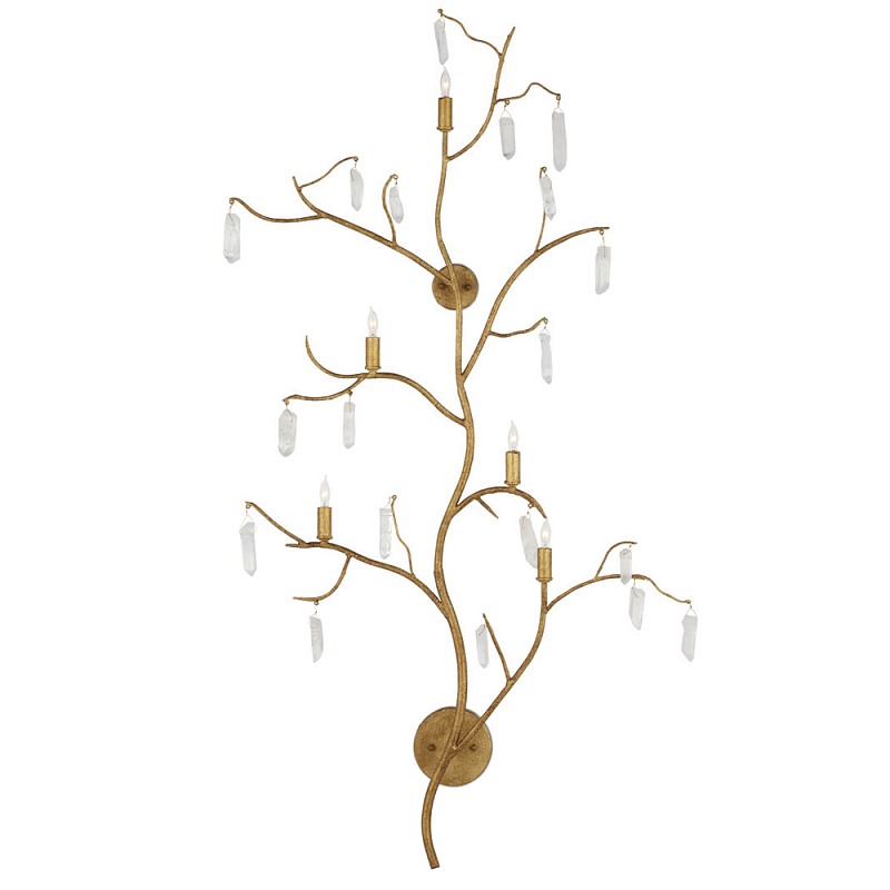 Бра с каркасом в виде веток усыпанных кристаллами Branches with Crystals Золотой Бра с каркасом в виде веток усыпанных кристаллами Branches with Crystals Золотой в Саратове | Loft Concept