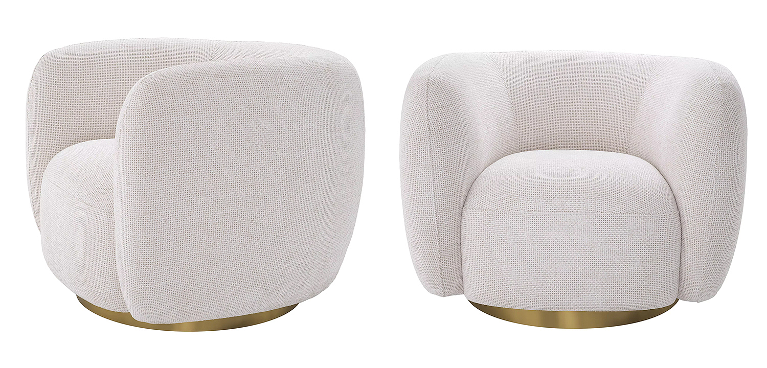 Кресло Eichholtz Swivel Chair Roxy Молочный Латунь Кресло Eichholtz Swivel Chair Roxy Молочный Латунь - Loft-Concept в Саратове