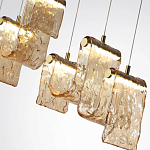 Подвесной светильник линейный с плафонами волнистой формы из фактурного стекла Big Wave варинант исполнения - 10 | Loft Concept в Саратове