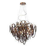 Люстра подвесная с объемной композицией из скрученных лент и металлических цепочек Atlantis Chain варинант исполнения - 2 | Loft Concept в Саратове