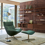 Кресло вращающееся с подставкой для ног зеленое Verdante варинант исполнения - 5 | Loft Concept в Саратове