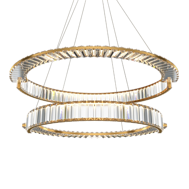 Люстра подвесная Krone 3000К 90Вт Латунь Прозрачный в Саратове | Loft Concept 