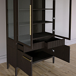 Витрина Primo со стеклянными фасадами и буфетом шпон Темный орех варинант исполнения - 5 | Loft Concept в Саратове