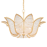 Люстра в форме тюльпана с лепестками из прозрачных стеклянных бусин Hanging Flowers варинант исполнения - 3 | Loft Concept в Саратове