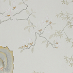 Обои ручная роспись Summer Night Blossom Colourway SC-122 on Bleached white dyed silk варинант исполнения - 2 | Loft Concept в Саратове