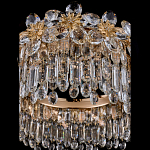 Люстра круглая с декоративными элементами в виде крупных хрустальных цветов Palace Gardens варинант исполнения - 5 | Loft Concept в Саратове