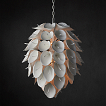 Люстра белая каплевидной формы из цветков лилии White Natural Lines варинант исполнения - 4 | Loft Concept в Саратове