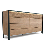 Комод 8 ящиков с подсветкой на рельефном фасаде Warm Industrial варинант исполнения - 5 | Loft Concept в Саратове