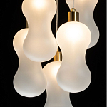 Люстра с 5-ю матовыми белыми стеклянными плафонами волнообразной формы Lucid Rain  варинант исполнения - 5 | Loft Concept в Саратове