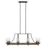 Люстра подвесная с восемью прозрачными стеклянными цилиндрическими плафонами в стиле лофт Feiss варинант исполнения - 5 | Loft Concept в Саратове