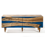 Стильный Буфет лофт 4 двери Cabinet Crimson River фасад эпоксидная смола  варинант исполнения - 1 | Loft Concept в Саратове