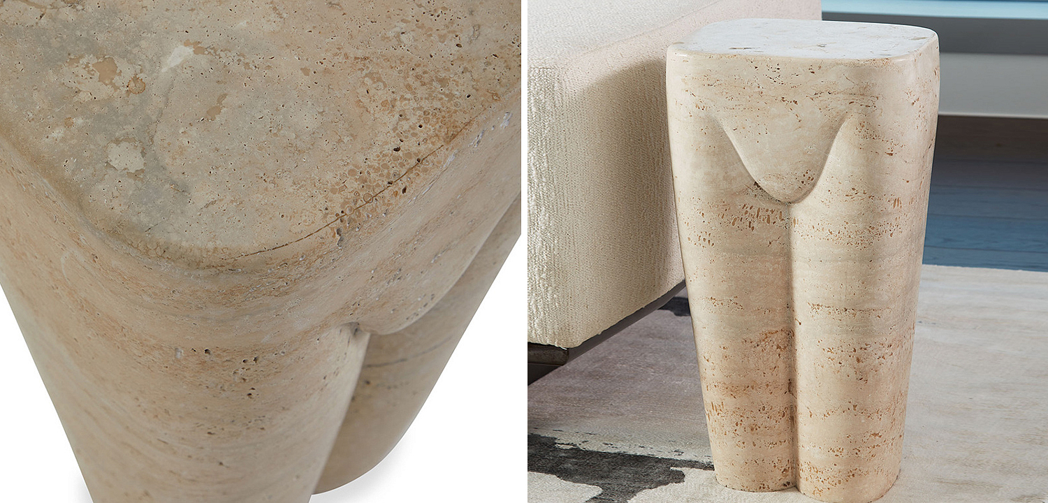 Приставной стол Tianna Travertine Side Table Приставной стол Tianna Travertine Side Table - Loft-Concept в Саратове
