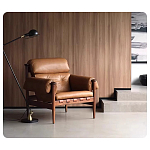 Кресло с деревянным каркасом и обивкой из натуральной кожи Medieval Furniture варинант исполнения - 3 | Loft Concept в Саратове