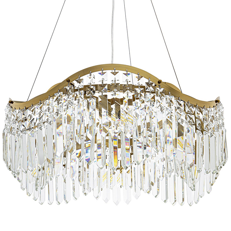 Люстра с подвесками из хрусталя Ludivine Chandelier Золотой Прозрачное Стекло Люстра с подвесками из хрусталя Ludivine Chandelier Золотой Прозрачное Стекло в Саратове | Loft Concept