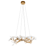 Люстра подвесная с прозрачными стеклянными птичками на ветвях Диаметр 80 см Serip Voa варинант исполнения - 2 | Loft Concept в Саратове