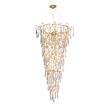 Люстра подвесная в форме перевернутой пирамиды с металлическими ветвями и прозрачными стеклянными подвесками Droplet Chandelier варинант исполнения - 2 | Loft Concept в Саратове