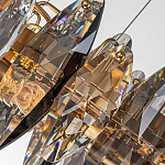 Люстра подвесная круглая с овальными подвесками из стекла дымчатого цвета Harlow Crystal Round варинант исполнения - 1 | Loft Concept в Саратове