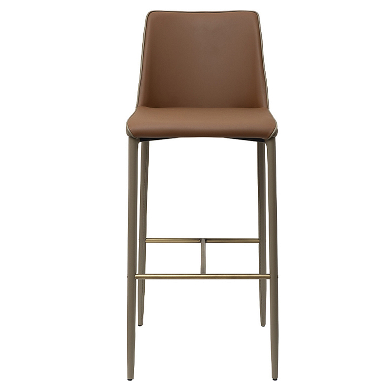 Стул барный с терракотовой обивкой из экокожи Spectacular High Chair Терракотовый Латунь Стул барный с терракотовой обивкой из экокожи Spectacular High Chair Терракотовый Латунь в Саратове | Loft Concept