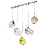 Люстра линейная с 5-ю разноцветными стеклянными плафонами Kaleido варинант исполнения - 2 | Loft Concept в Саратове