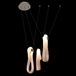 Подвесной светильник белого цвета с 3-мя изогнутыми плафонами Flow Loop варинант исполнения - 5 | Loft Concept в Саратове