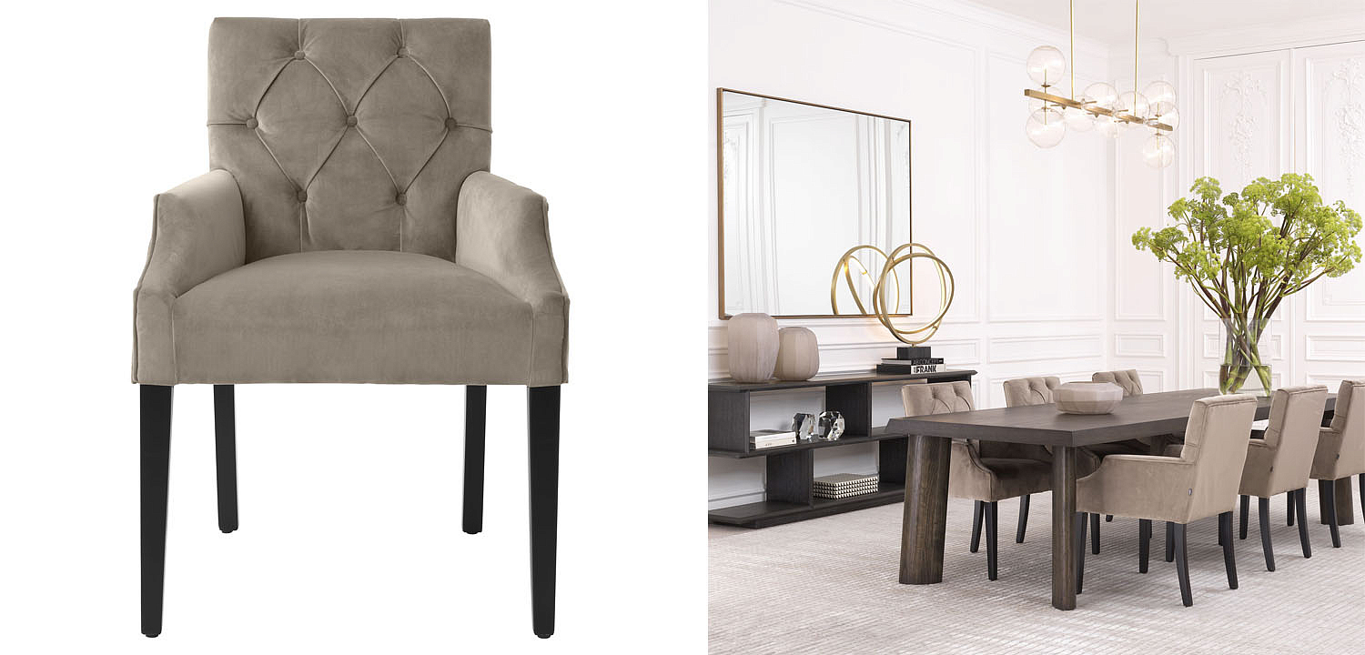 Стул Eichholtz DINING CHAIR ATENA WITH ARM Стул Eichholtz DINING CHAIR ATENA WITH ARM - Loft-Concept в Саратове
