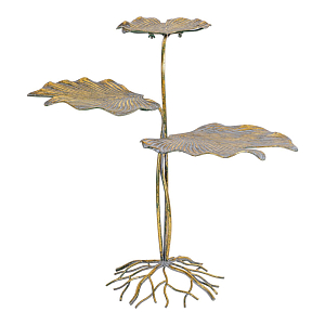 Столик приставной с тремя столешницами Тропические листья Tropical Forest gold