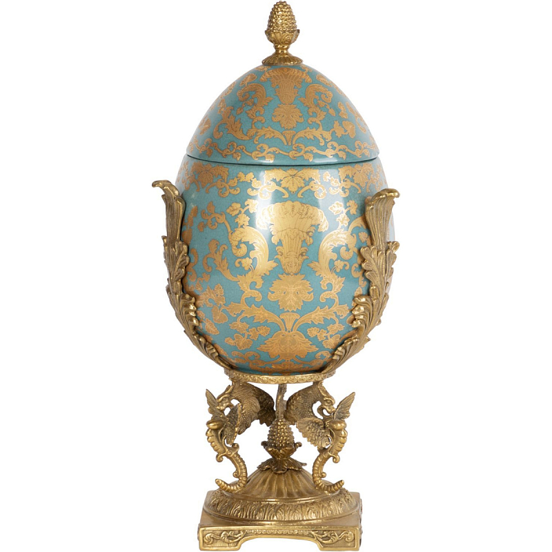 Фарфоровая шкатулка The Royal Egg Бронза Голубой Фарфоровая шкатулка The Royal Egg Бронза Голубой в Саратове | Loft Concept