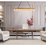 Люстра линейная прямоугольная с сферическими плафонами Phased Spheres варинант исполнения - 4 | Loft Concept в Саратове