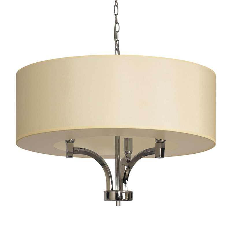 Люстра подвесная с цилиндрическим абажуром кремового цвета Natural Concepts Бежевый Хром в Саратове | Loft Concept 