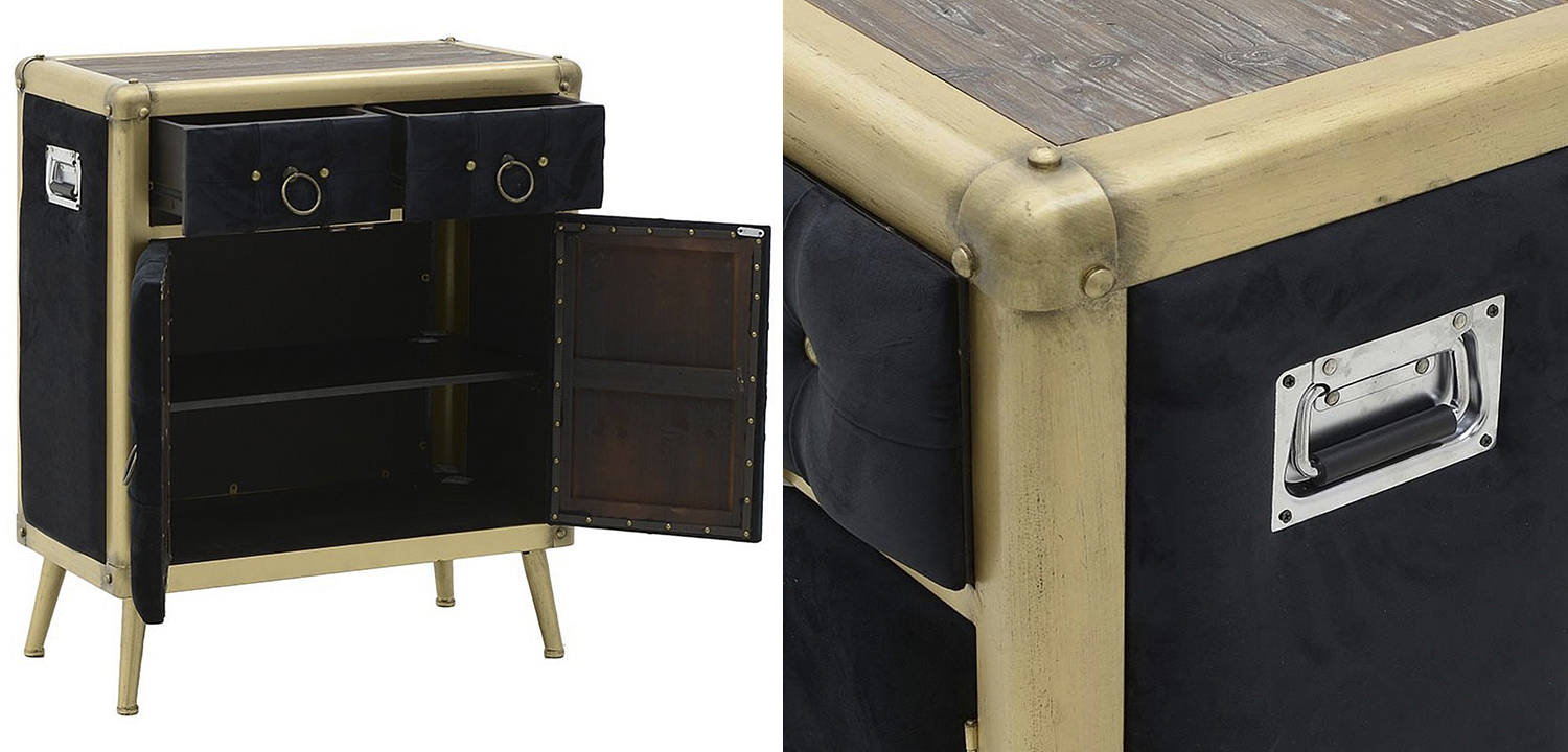 Комод с текстильной обивкой Jokum Chest of Drawers Черный Комод с текстильной обивкой Jokum Chest of Drawers Черный - Loft-Concept в Саратове