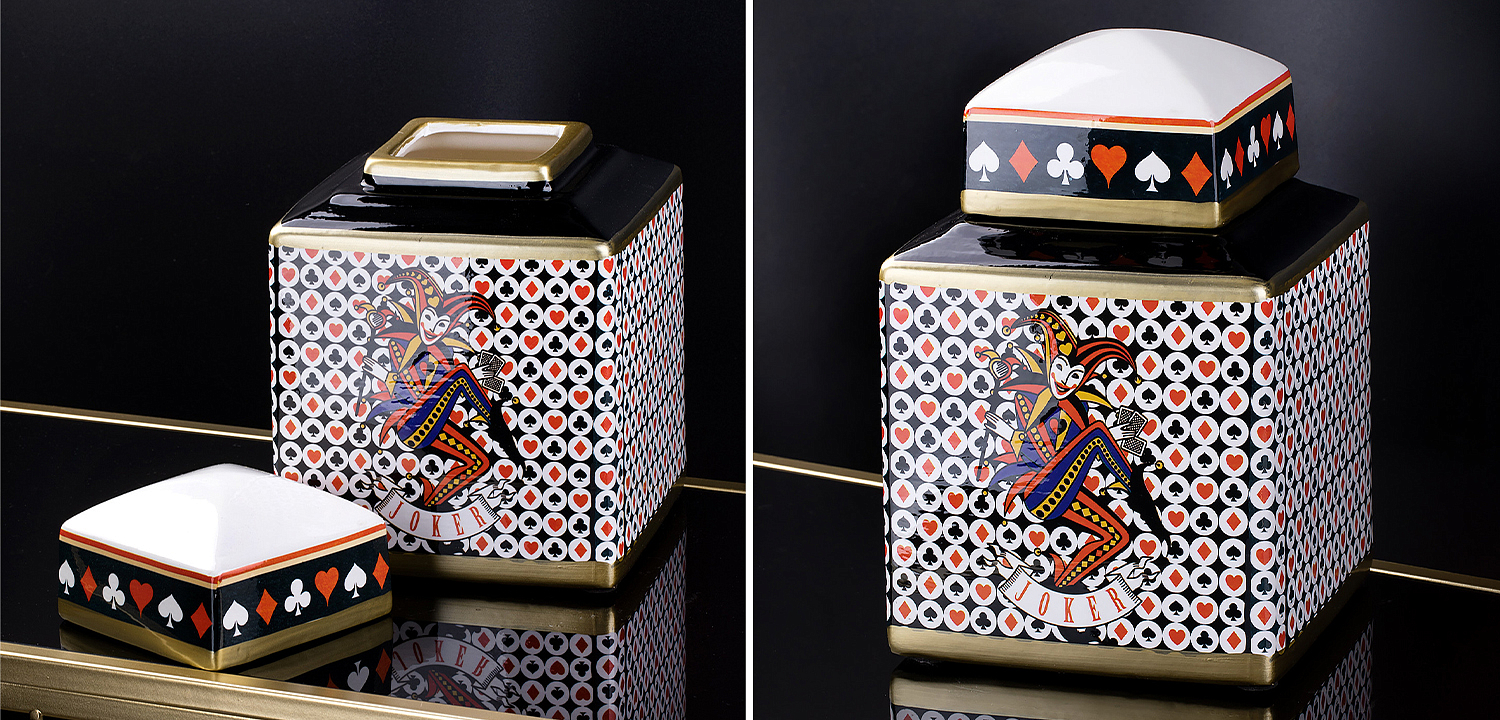 Ваза с крышкой Joker Poker Collection Vase Ваза с крышкой Joker Poker Collection Vase - Loft-Concept в Саратове