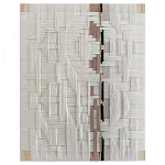 Текстильное панно ручной работы из хлопкового шнура wall panel line beige варинант исполнения - 2 | Loft Concept в Саратове