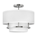 Потолочный светильник с двухслойным белым текстильным абажуром Hinkley варинант исполнения - 20 | Loft Concept в Саратове