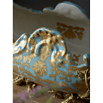 Чаша голубого цвета с оранментом и и бронзовыми фигурами леопардов Eden Garden варинант исполнения - 8 | Loft Concept в Саратове