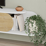 ТВ-тумба подвесная белая с полкой и откидной дверцей цвета древесины TONE TV STAND WHITE варинант исполнения - 4 | Loft Concept в Саратове