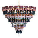 Люстра круглая с декором из разноцветных элементов в виде листьев Changing Seasons варинант исполнения - 4 | Loft Concept в Саратове