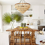 Круглая многоярусная люстра с круглыми деревянными подвесками Wooden Beads Chandelier Cream варинант исполнения - 1 | Loft Concept в Саратове