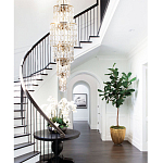 Большая многоярусная люстра с хрустальными подвесками Crystal Art Multi-tiered Gold Chandelier варинант исполнения - 2 | Loft Concept в Саратове