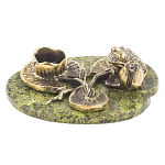 Подсвечник из бронзы и натурального камня змеевик Stone Candlestick варинант исполнения - 1 | Loft Concept в Саратове