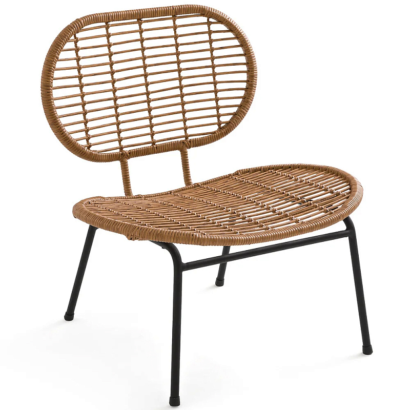 Садовое кресло из искусственного ротанга Mills Rattan Wicker Chair Коричневый Черный Садовое кресло из искусственного ротанга Mills Rattan Wicker Chair Коричневый Черный в Саратове | Loft Concept
