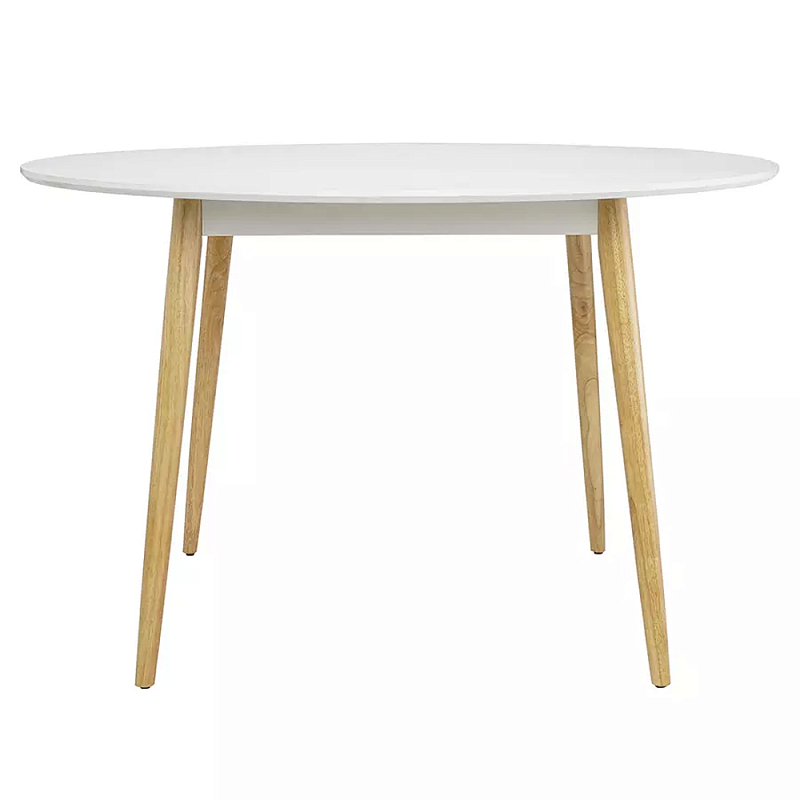 Круглый обеденный стол на 4-х ножках Round Dining Table Mateo Черный Белый в Саратове | Loft Concept 